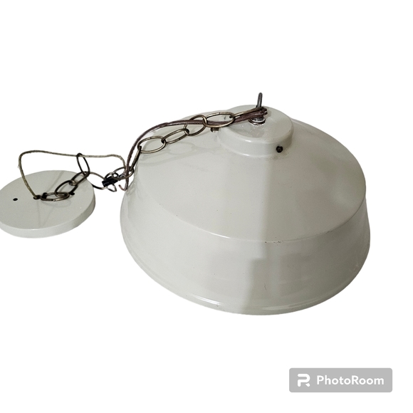 Vintage Large Industrial Enamel Coated Metal Ceiling Lamp Light 13" - Picture 4 of 8